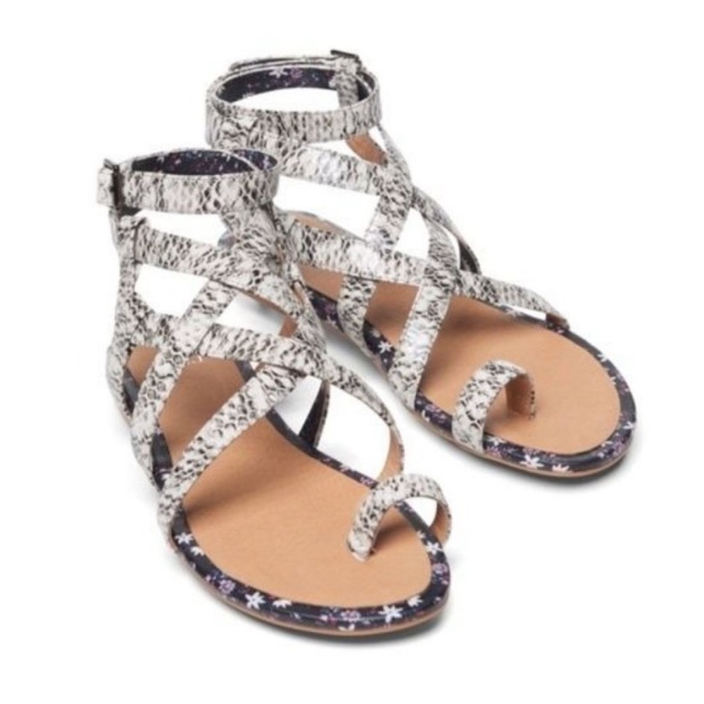 Cabi Women’s Snakeskin Print Strappy Sandals